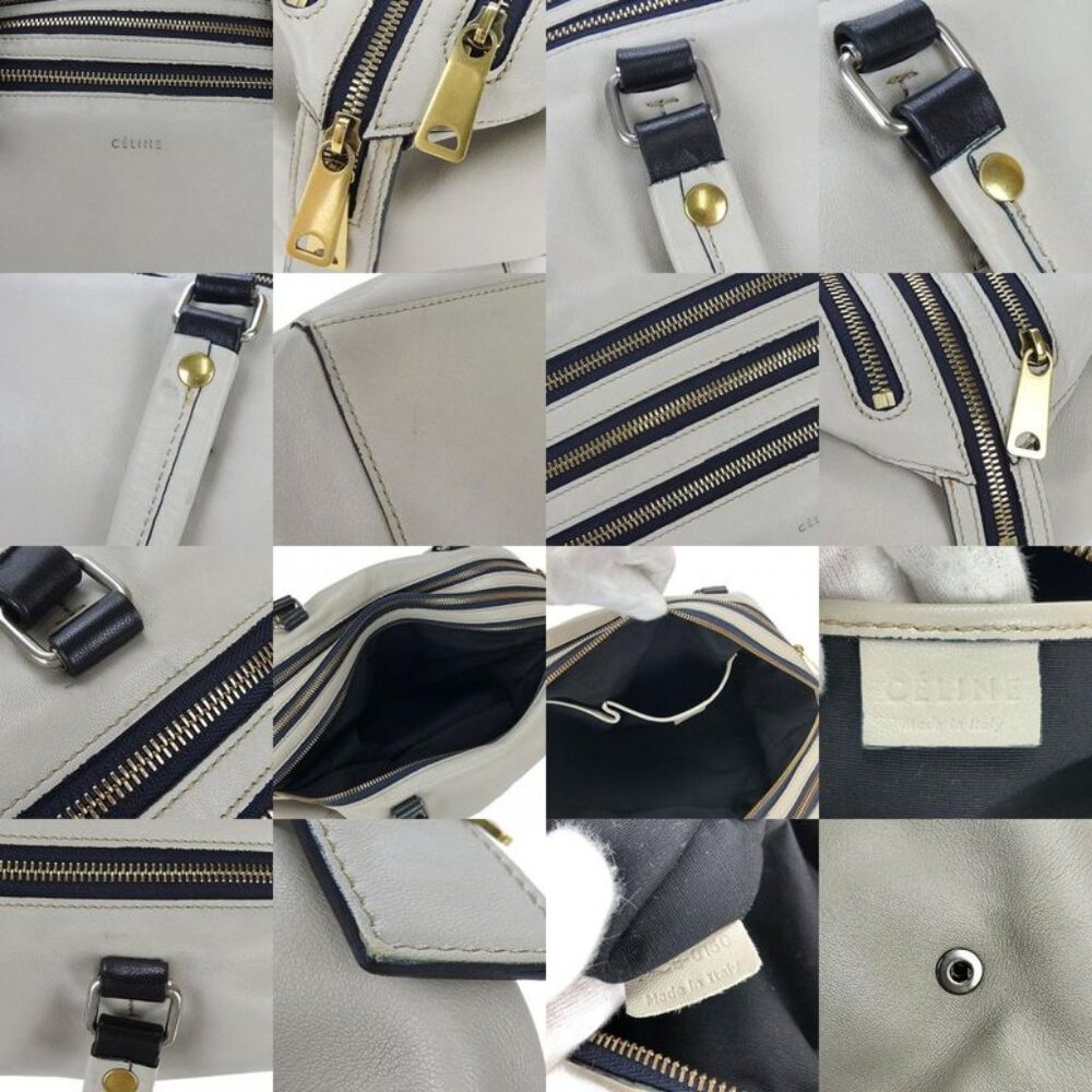 Celine Handbag Marine fts.08 gc Leather Light Grey Small Boston - Picture 8 of 9